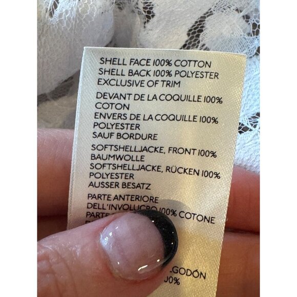 Pilcro Shirt Women Small White Lace Lacey Button Down Top Boho Cottagecore - Picture 14 of 15